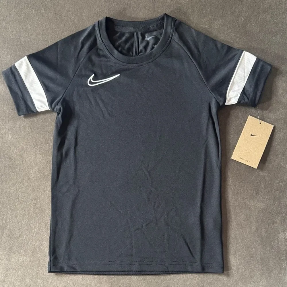 Nike Kids Academy Soccer Jersey Black Short Sleeve Top DV2849-010 Dri-Fit XS NWT